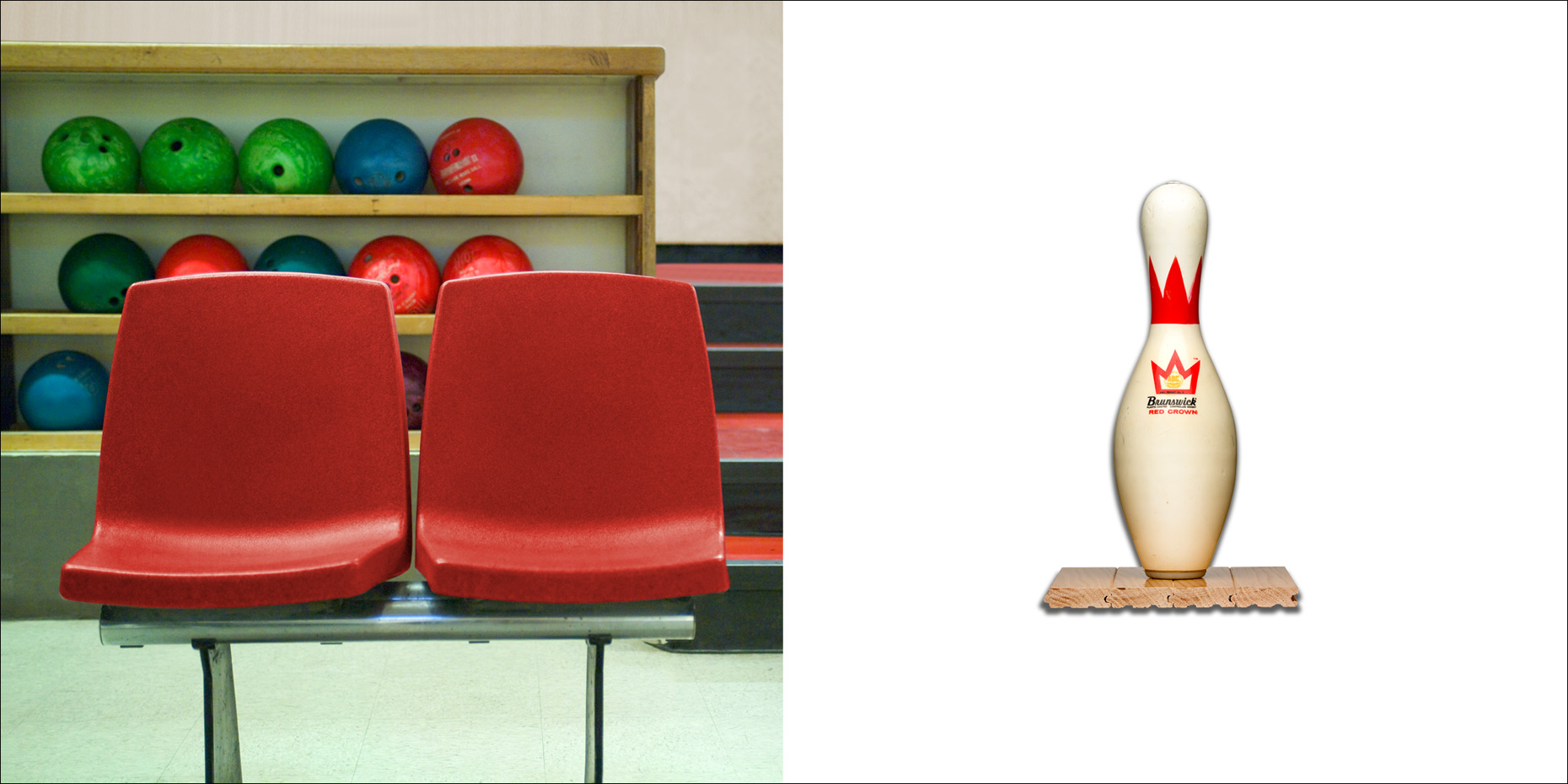 Bowling Pin & Red Chairs