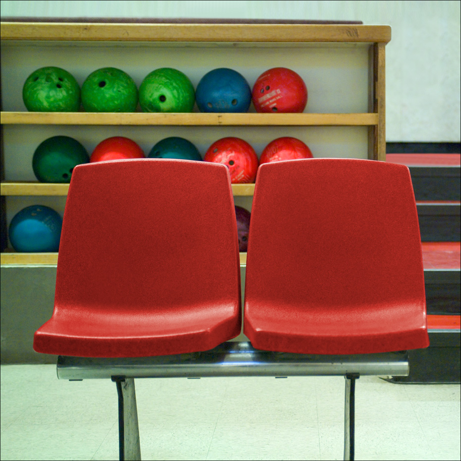 Pair Of Red Bowling Chairs